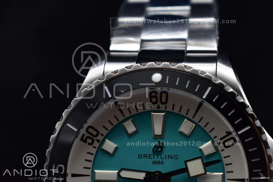 on Bracelet Best TF A2824 44 1:1 Blue Automatic Tiffany Dial Edition SS SuperOcean 1107